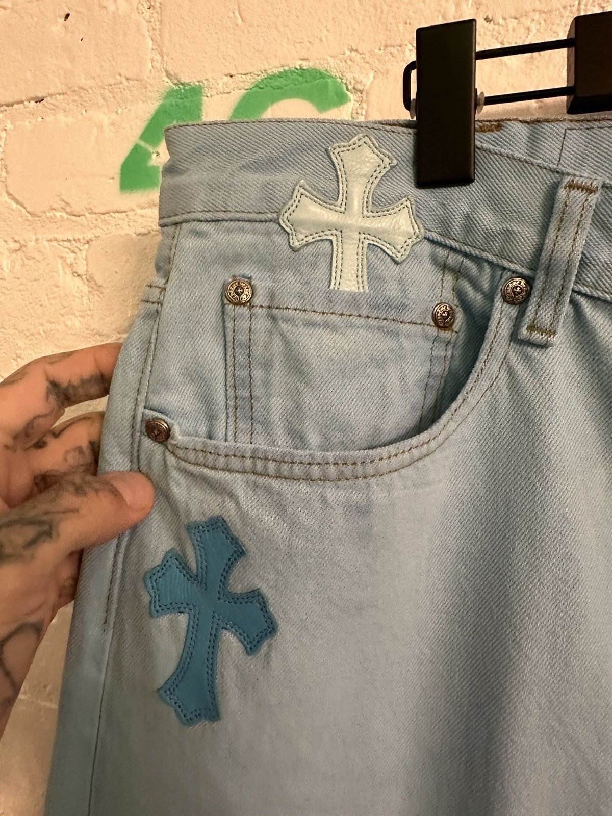 Chrome Hearts CHROME HEARTS DRAKE BABYBLUE LEVI CROSS JEANS XXXL 38 40 Size US 38 / EU 54 - 9 Thumbnail