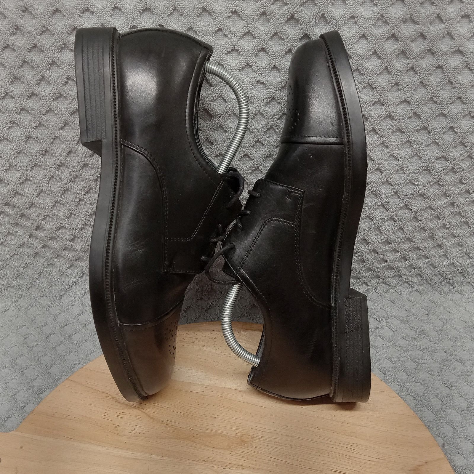 & Other Stories Propet Dress Shoes Shoes Men's 12 Leather Cap Toe Black Size US 12 / EU 45 - 4 Thumbnail