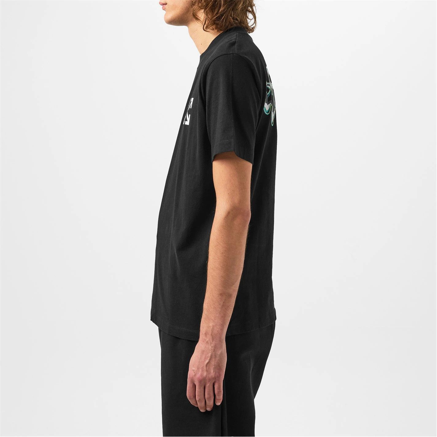 Off-White o1g2r1mq0226 Liquid T-Shirt Printed Logo Motif In Black Size US XXS / EU 40 - 6 Thumbnail