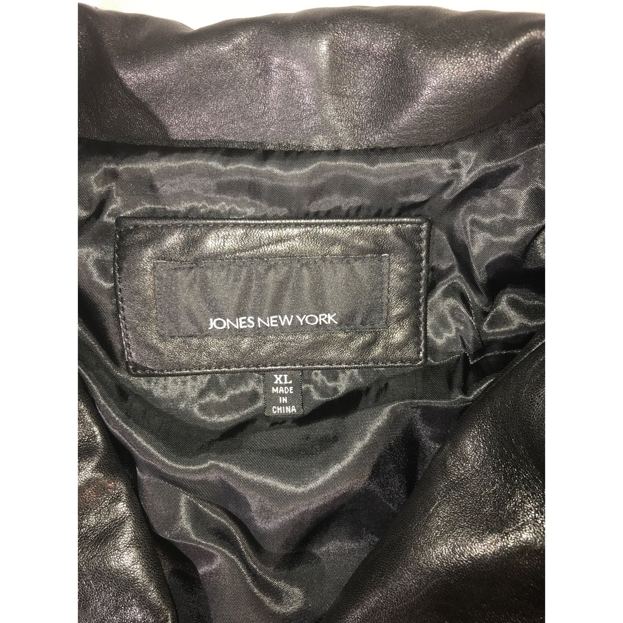 Jones New York Jones New York Women's Black Lambskin Leather Jacket Blazer Size XL / US 12-14 / IT 48-50 - 4 Thumbnail