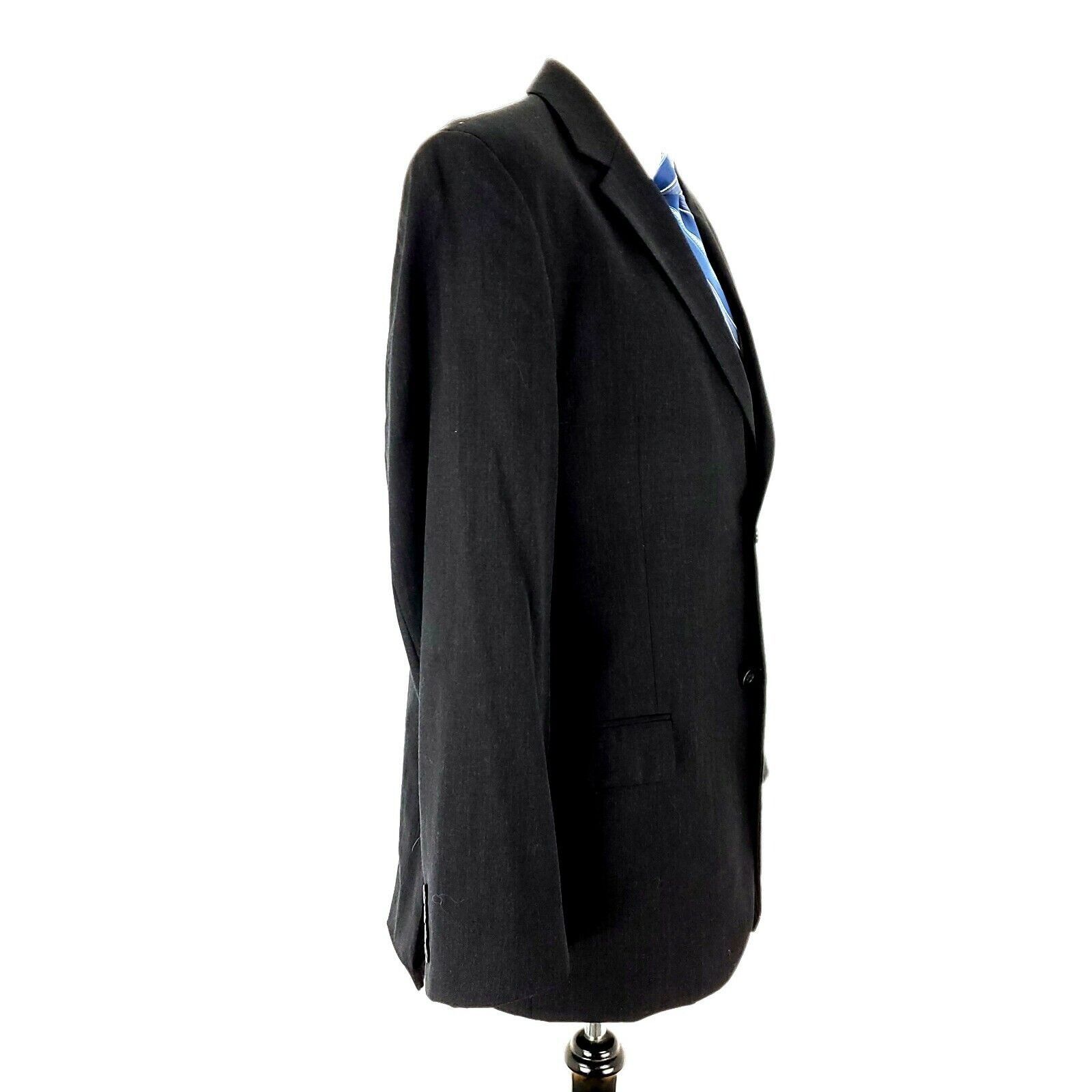 Pronto Uomo Pronto Uomo Wool 2 Button Blazer 42L Charcoal Gray Sport Coa Size ONE SIZE - 7 Thumbnail