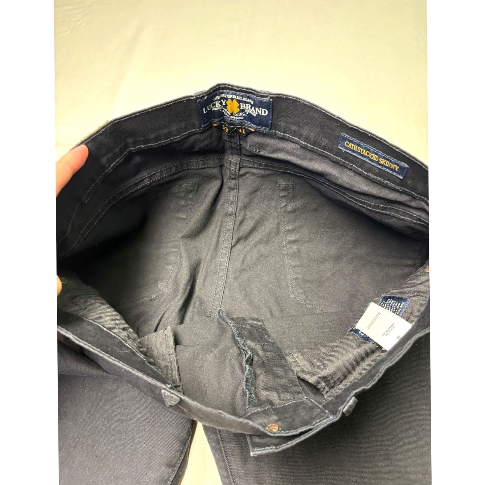 Lucky Brand Lucky Brand Cate Stacked Skinny Jeans Womens 12/31 W34XL30 Black Denim 7W11560 Size 24" / US 00 / IT 34 - 4 Thumbnail