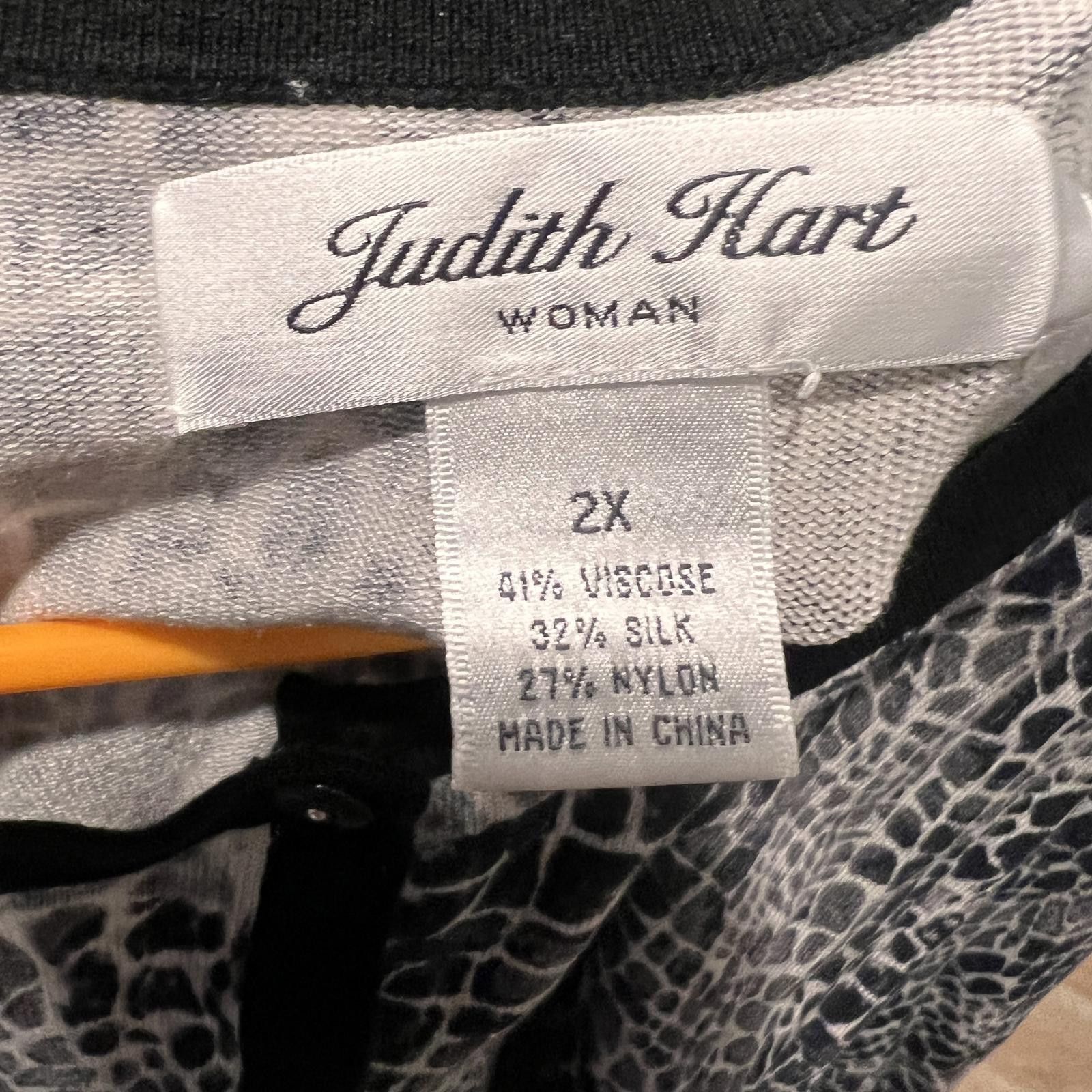Other Judith Hart Woman 2X Black and White Patterned Button-Up Top Size XXL / US 16-18 / IT 52-54 - 3 Thumbnail