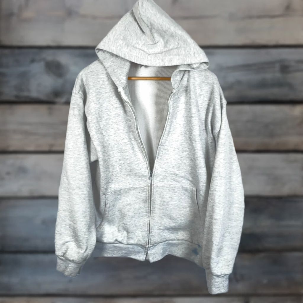 Vintage VINTAGE Pluma 90s Thermal Lined Zip Hoodie Mens Large Heather Gray Sweatshirt Full Zip Hoodie Mens Large Gray Retro Size US L / EU 52-54 / 3 - 1 Thumbnail