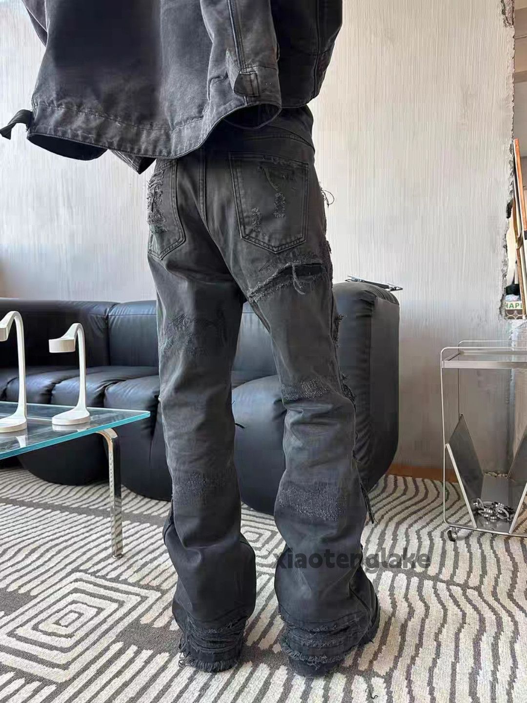 Jean xz waahed faded punk grunge distressed ripped damaged jeans Size US 32 / EU 48 - 2 Thumbnail