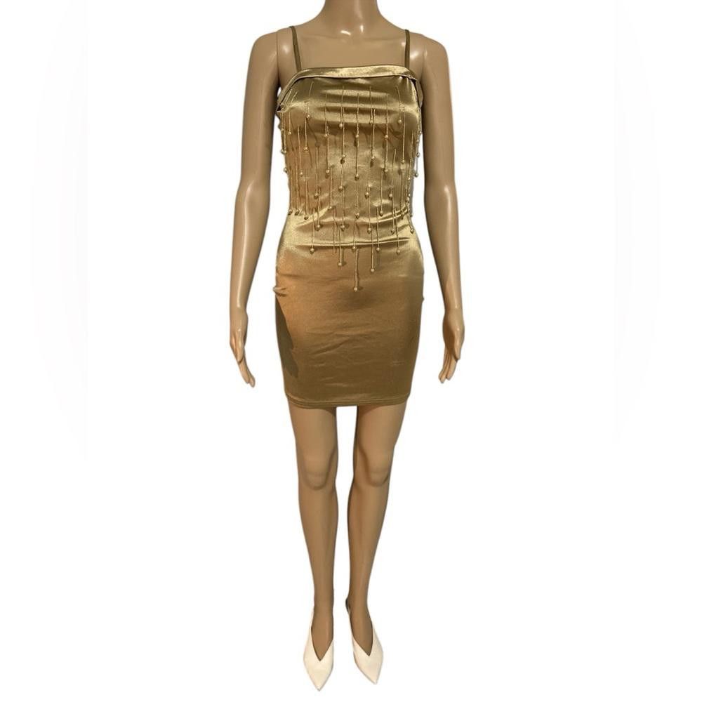 Bandulu Gold Beaded Mini Dress Size S / US 4 / IT 40 - 1 Thumbnail