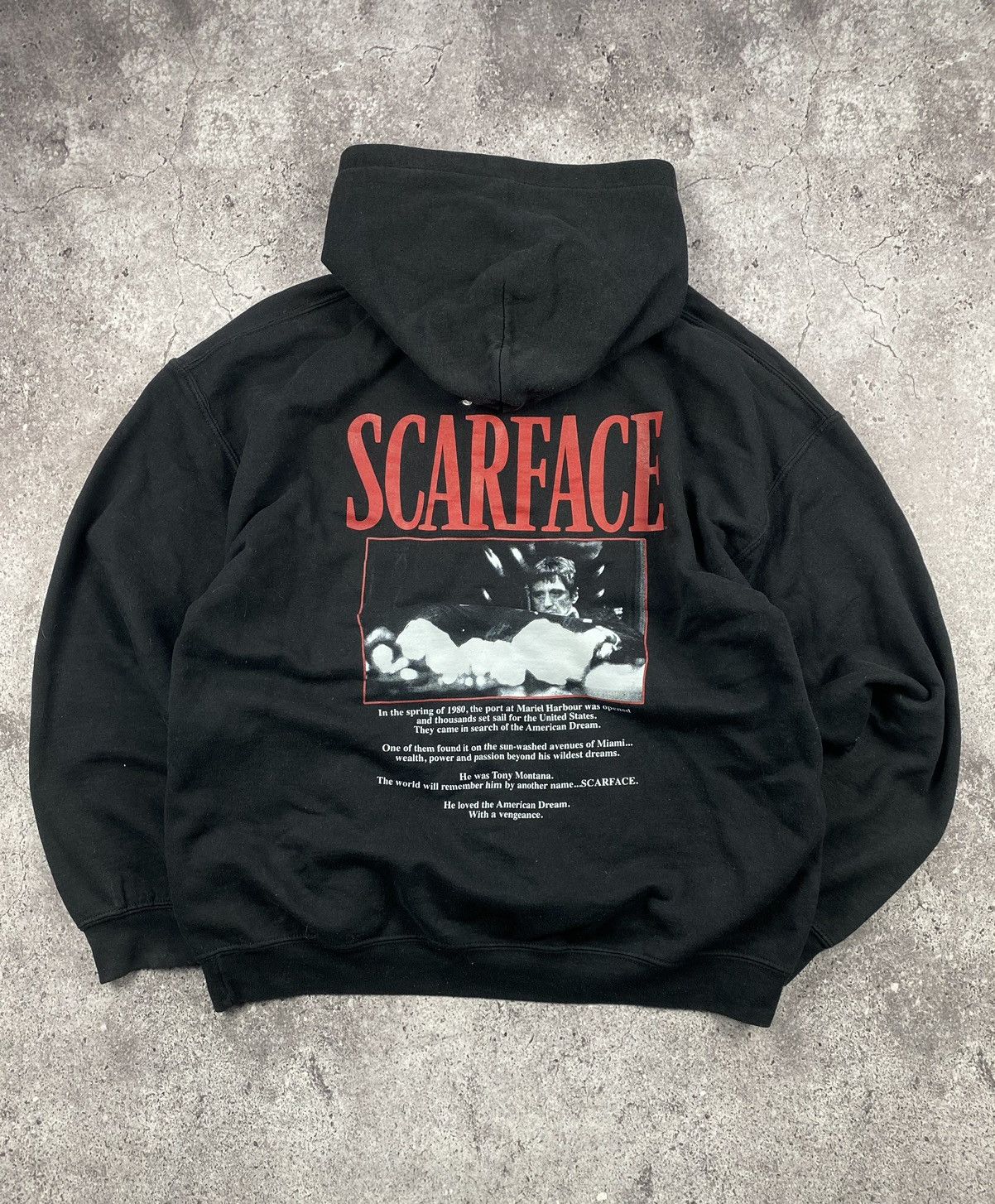Vintage Scarface Hoodie Tony Montana Movie SCARFACE Big LOGO