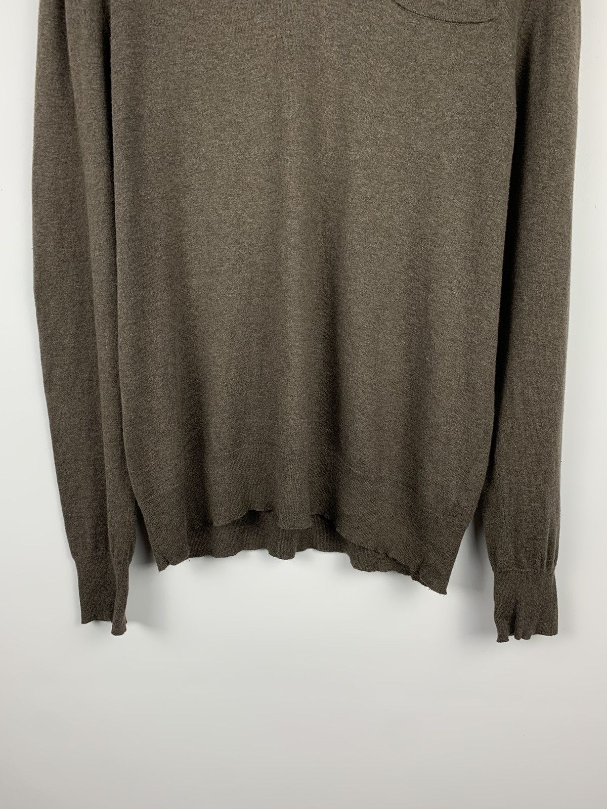 Allsaints Allsaints Mitaka V Neck Sweater Brown Cotton/Cashmere Luxury Size US L / EU 52-54 / 3 - 3 Thumbnail