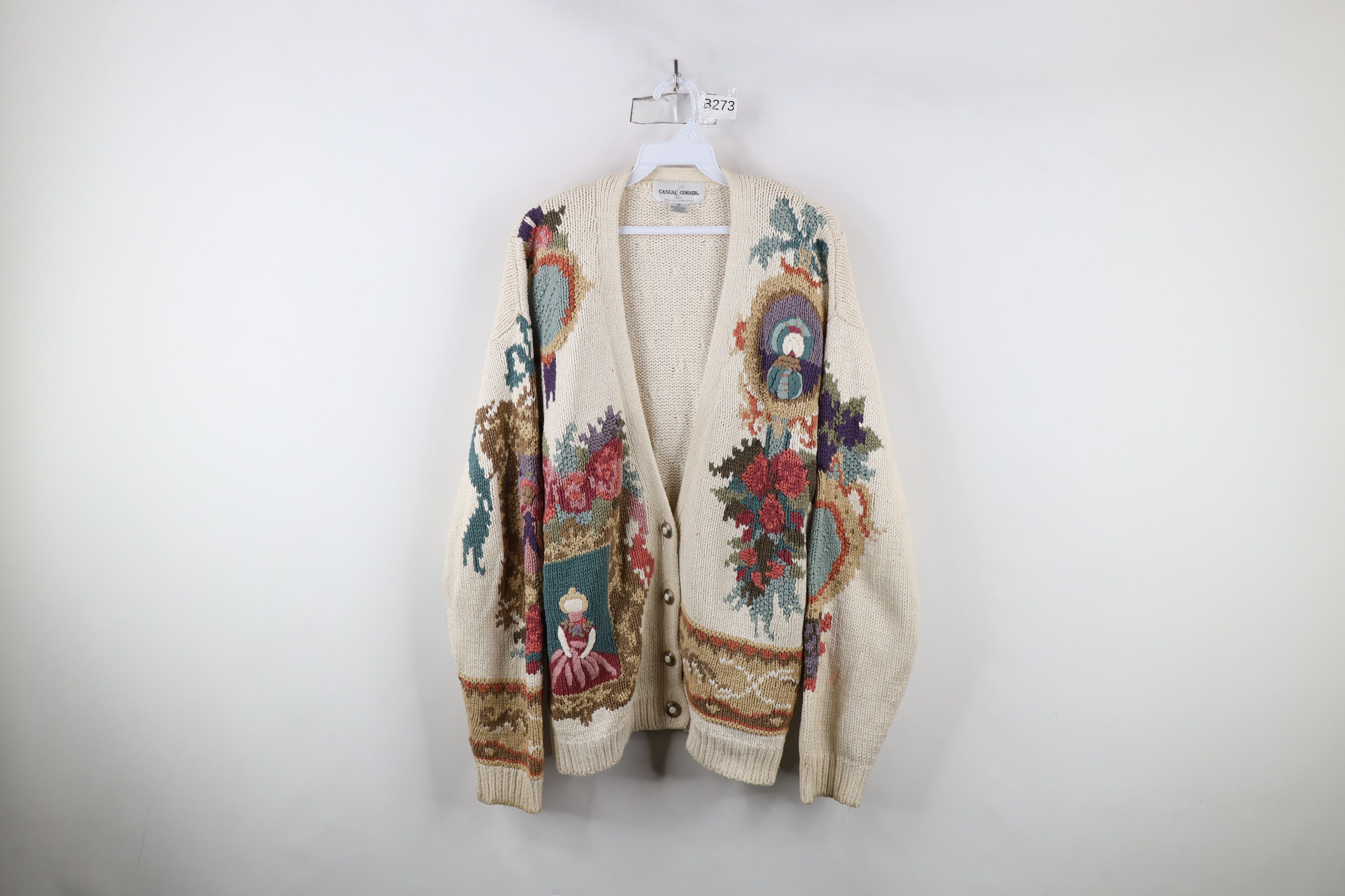 Vintage Vintage 90s Victorian Blend Flower Knit Cardigan Sweater Size M / US 6-8 / IT 42-44 - 1 Thumbnail