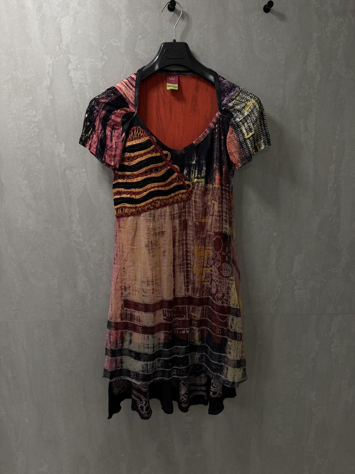 Other SAVE THE QUEEN Dress Bodycon Multicolor Print Shrot Sleeve Size XL / US 12-14 / IT 48-50 - 1 Thumbnail