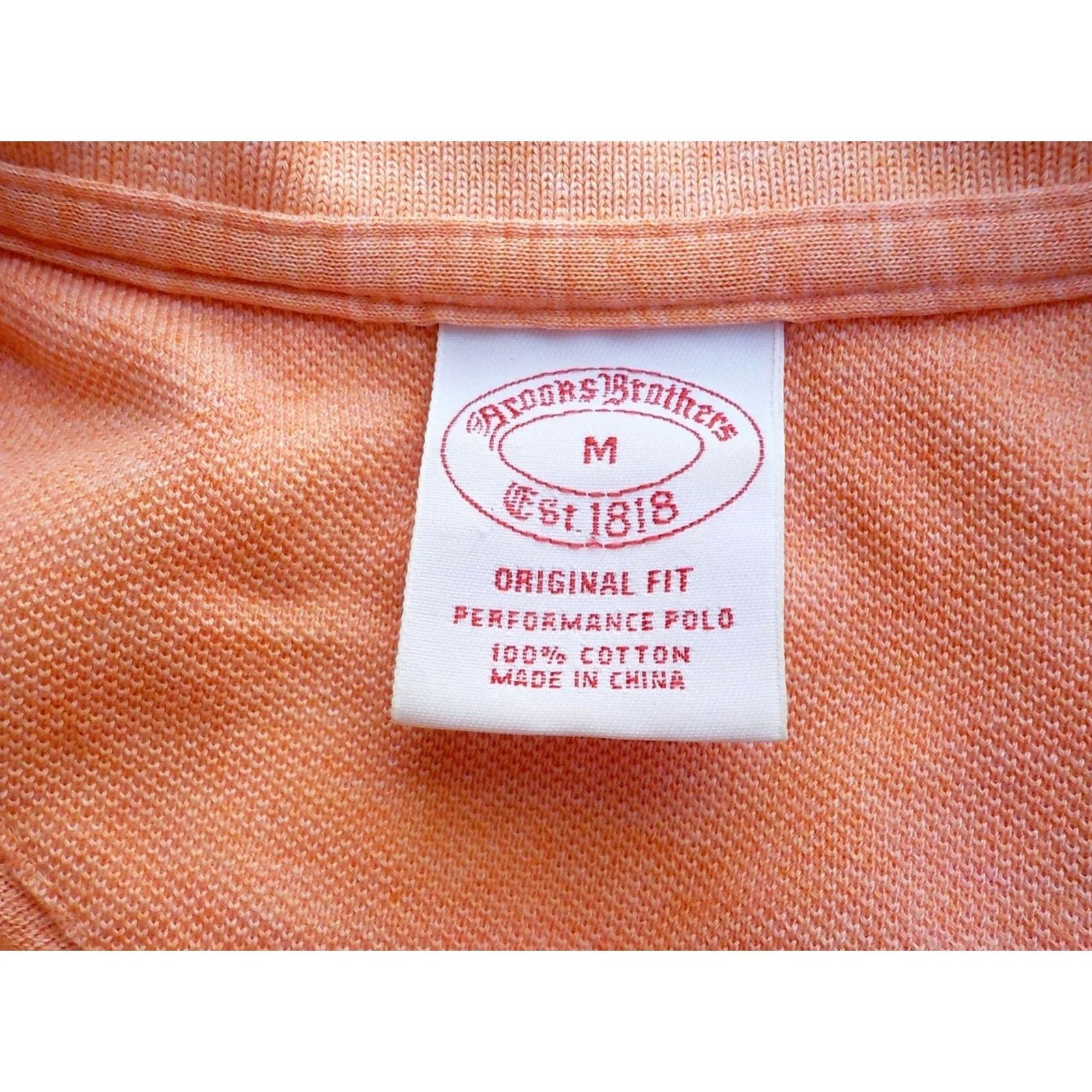 Brooks Brothers Brooks Brothers Polo Shirt Peach Medium 100% Cotton Original Fit Mens 1818 Size US M / EU 48-50 / 2 - 4 Thumbnail