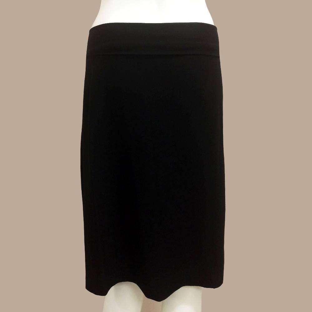Eileen Fisher Eileen Fisher Black Fold Over Crepe Skirt Size 42" / US 20 - 8 Thumbnail
