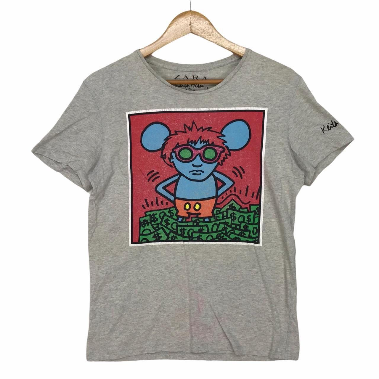 Keith Haring Vintage ZARA X KEITH HARING Big Logo Grey Tee Size US M / EU 48-50 / 2 - 1 Thumbnail