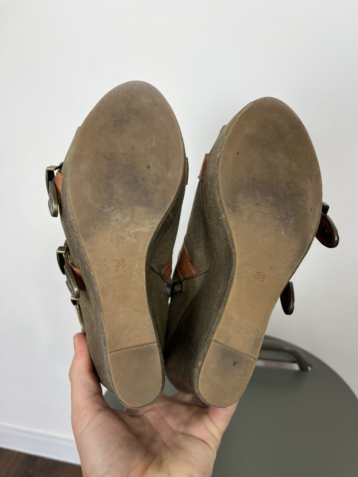 Other Gladiator Wedge Sandals Multi Buckle Straps Canvas EU 38 Size US 7 / IT 37 - 11 Thumbnail