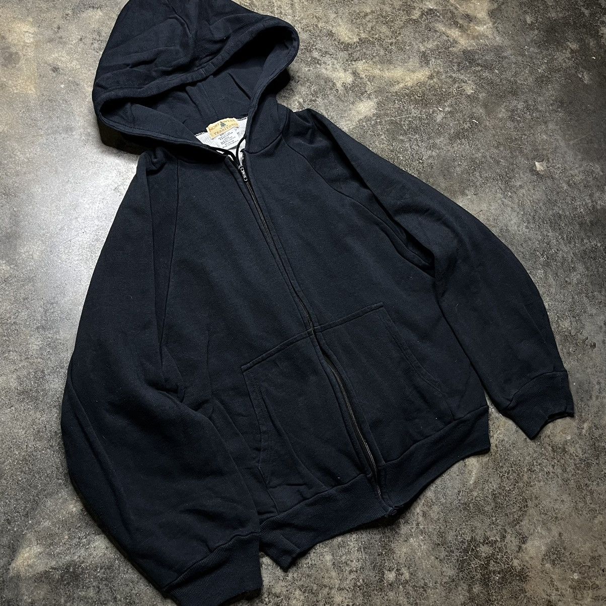 Vintage vintage black zip up thermal lined hoodie Size US L / EU 52-54 / 3 - 3 Thumbnail