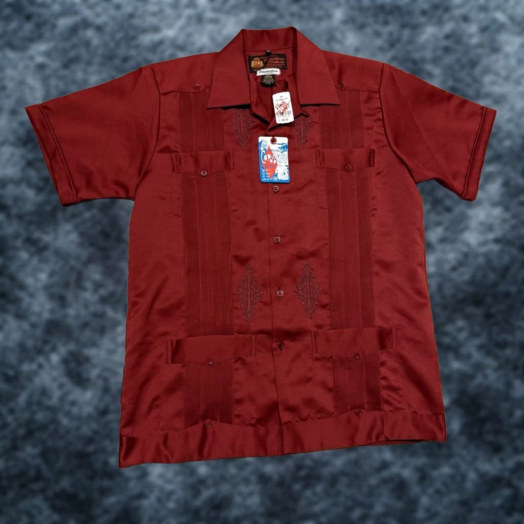 Vintage VINTAGE Guayabera Yucateca Shirt Medium Men’s Satin Mexican Copacabana NOS NWT Size US M / EU 48-50 / 2 - 1 Thumbnail