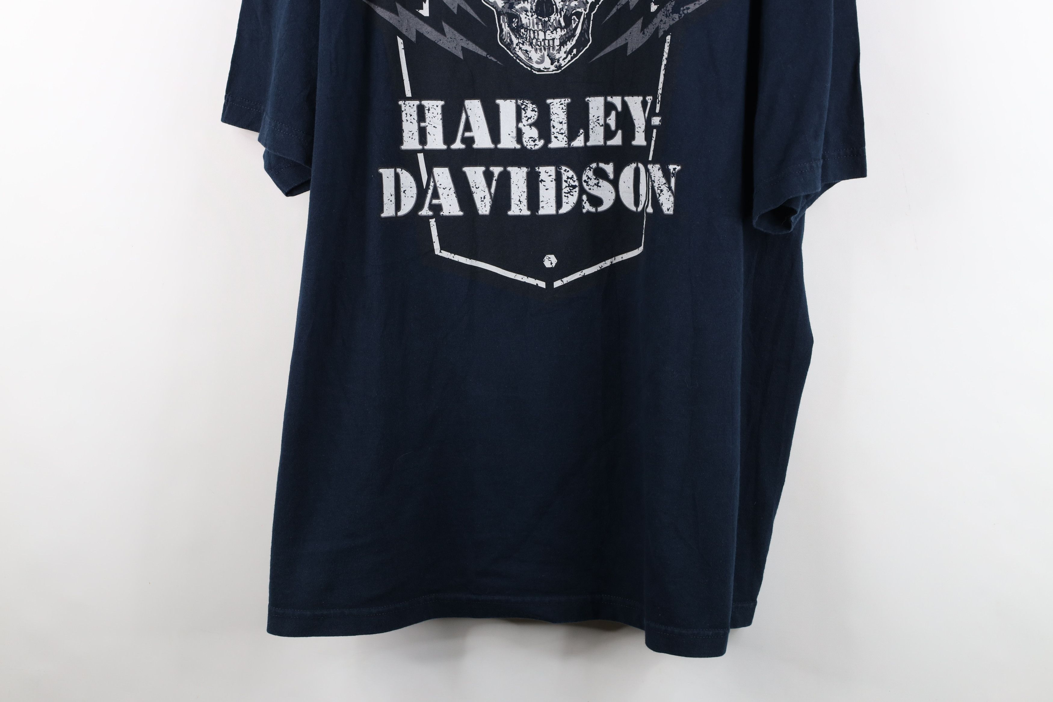 Harley Davidson Vintage Y2K Harley Davidson Skull Lightning T-Shirt Blue Size US XXL / EU 58 / 5 - 3 Thumbnail
