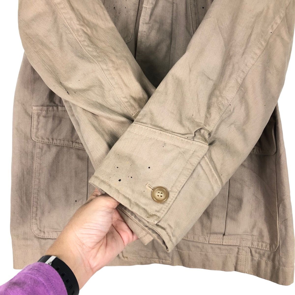 Japanese Brand 🔥Vtg Chore Jacket Military Collection Slant Pocket 3D Size US M / EU 48-50 / 2 - 13 Thumbnail