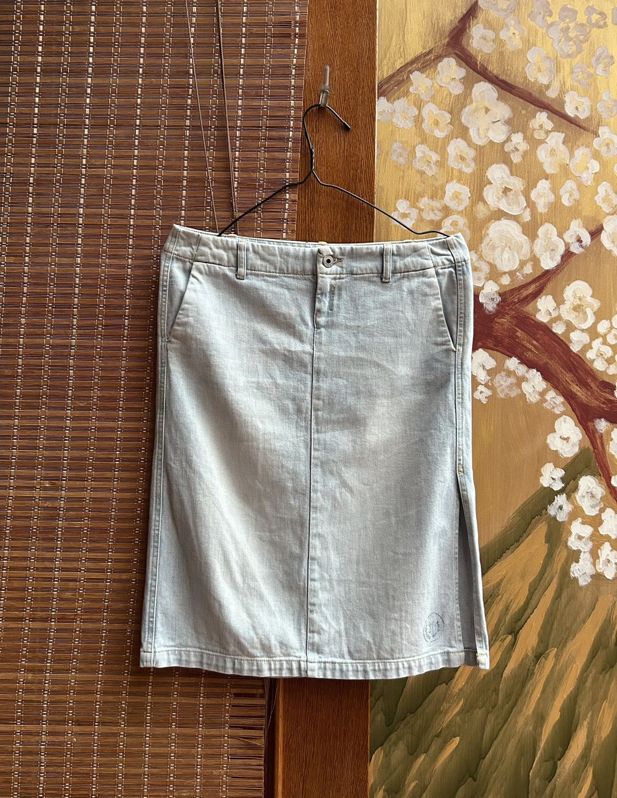 Diesel × Vintage Vintage Y2k Diesel Washed Blue Denim Skirt Knee Lenght Size 27" / US 4 / IT 40 - 1 Thumbnail