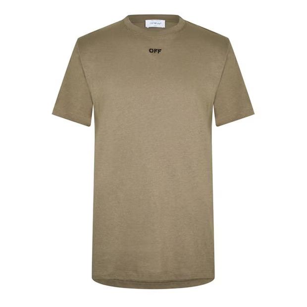 image of Off White O1G2R1Mq0424 T-Shirts In Beige & Black in Beige/Black, Men's (Size 2XL)