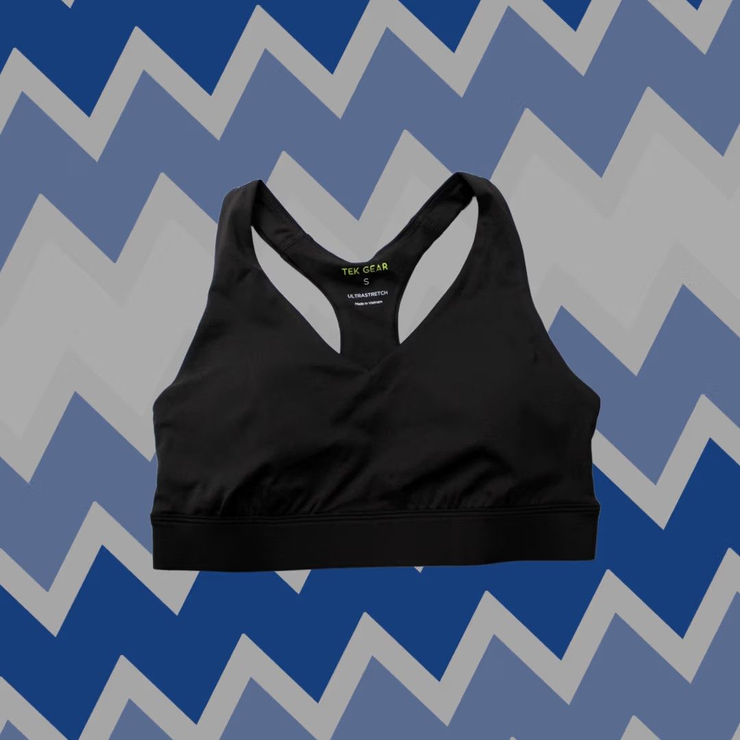 Tek Gear Tek Gear Womens Ultrastretch Medium Impact V-Neck Sports Bra MS7 Black Small Size ONE SIZE - 1 Thumbnail