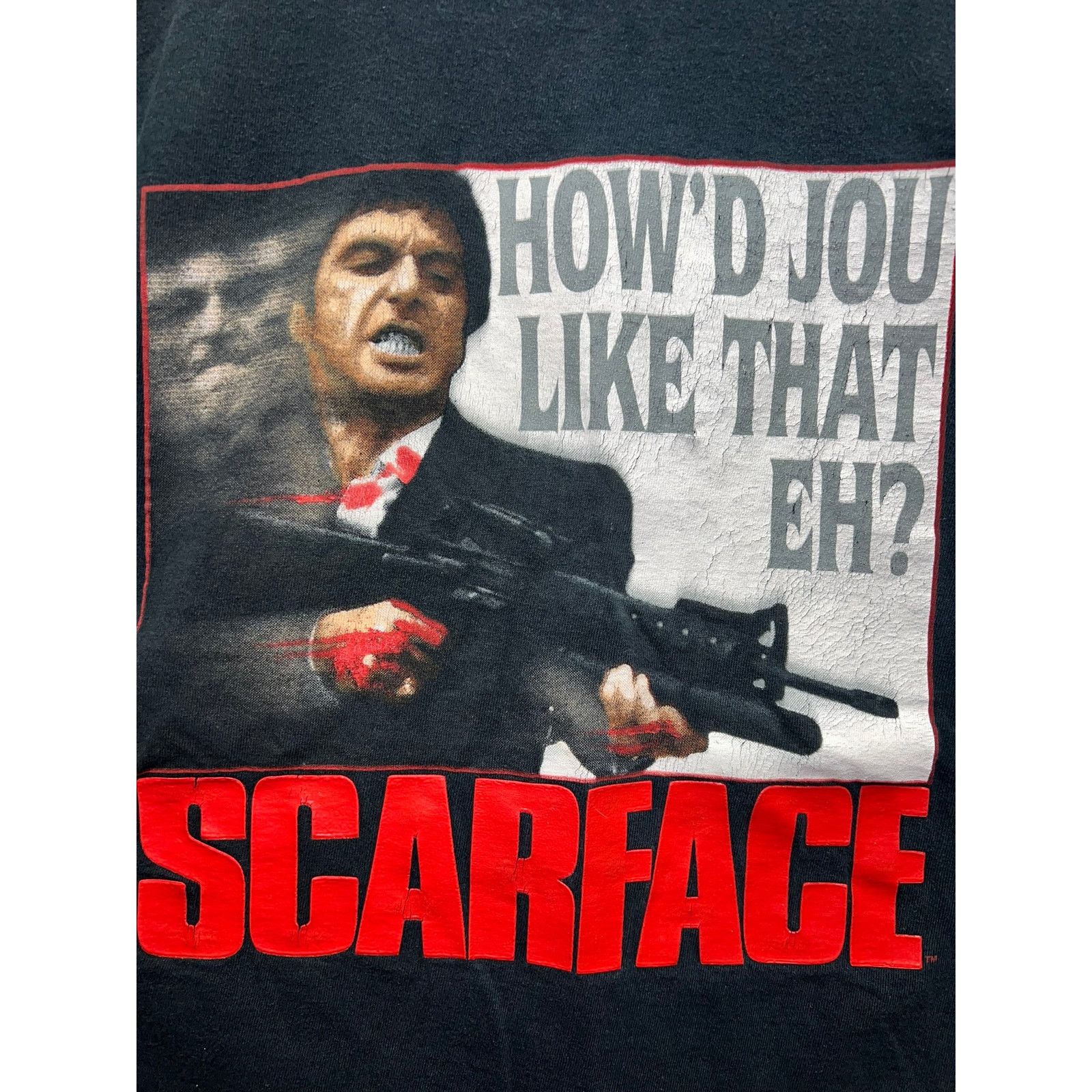 Fruit Of The Loom Vintage Scarface Shirt Scar Face Movie Promo 90s Tee Medium Size US M / EU 48-50 / 2 - 6 Thumbnail