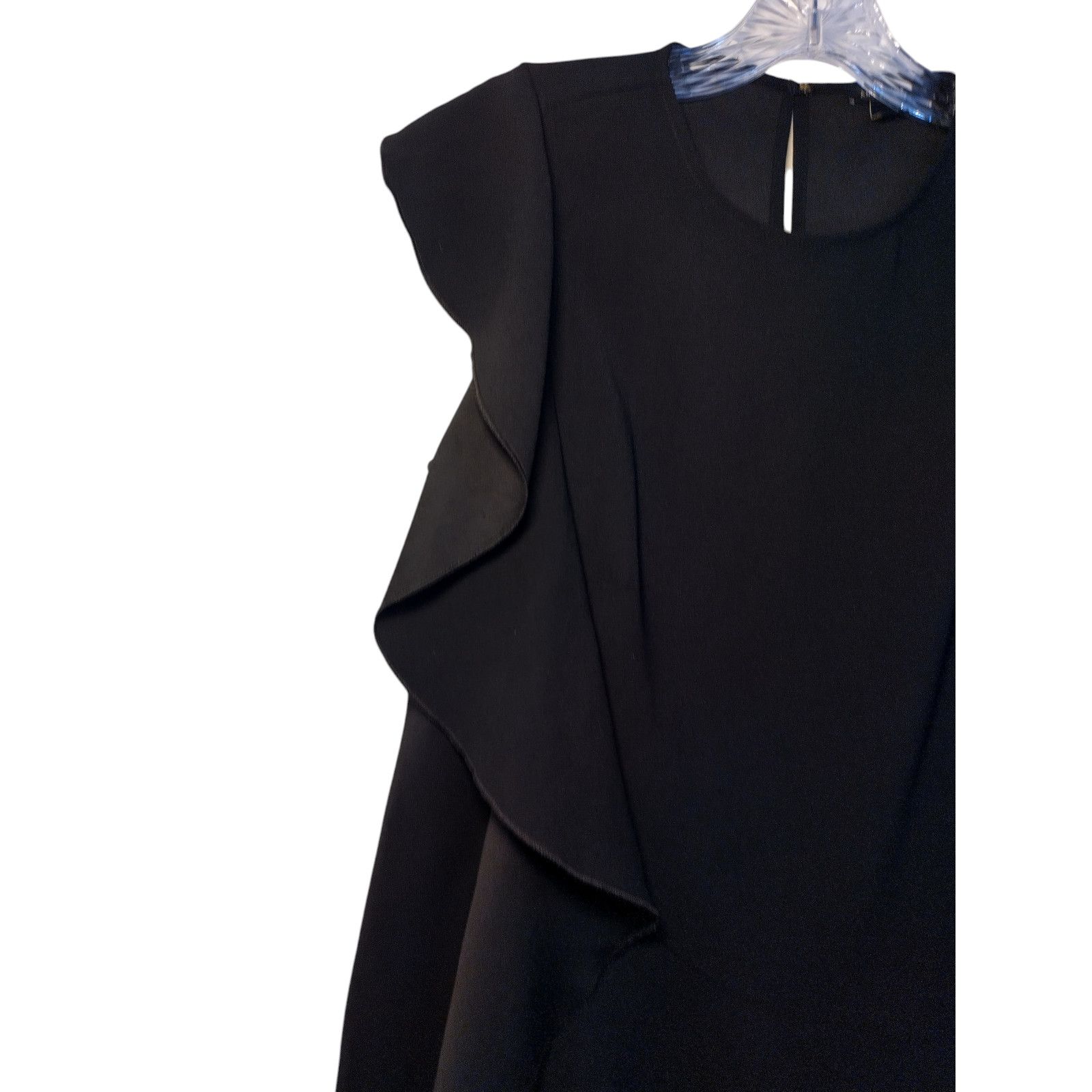 Ann Taylor Ann Taylor Womens Tunic Cascading Ruffle Blouse Black Sz Sm Size S / US 4 / IT 40 - 8 Thumbnail