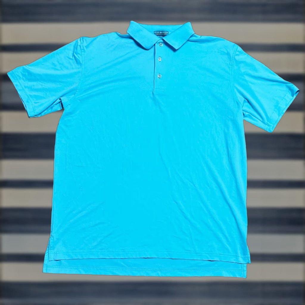 Peter Millar Peter Millar Summer Comfort Light Blue Golf Polo Shirt Men's L Short Sleeve Polo Shirt Breathable Stretch Casual Golf Mens Blue Size US L / EU 52-54 / 3 - 1 Thumbnail