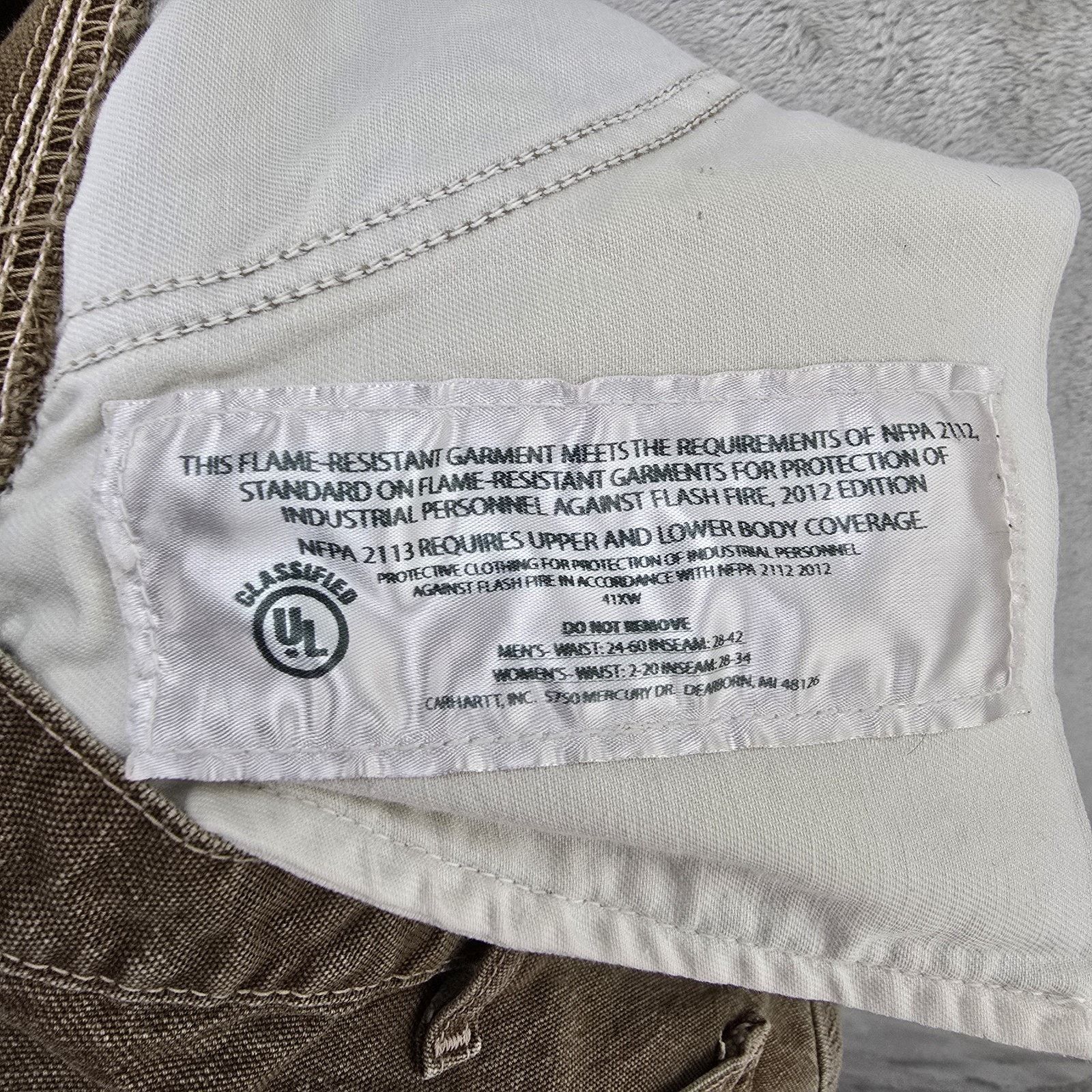 Carhartt Carhartt FR Washed Duck Dungaree Pants 35x27 Brown Carpenter Size US 35 - 6 Thumbnail