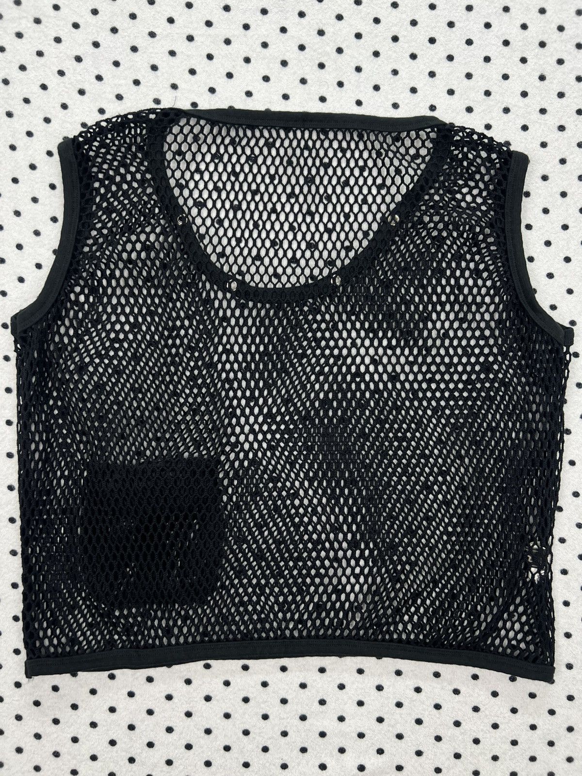 Japanese Brand × Vintage Tomomi Studded Mesh Cropped Tank Top Size M / US 6-8 / IT 42-44 - 2 Thumbnail