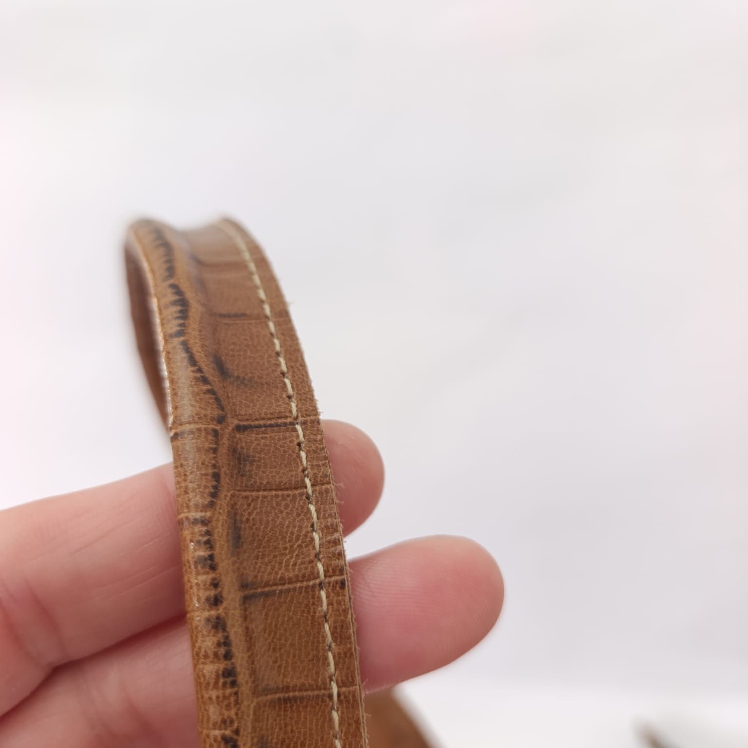 Handmade Hand Made Brown Embossed 100% Leather Women's Shoulder Bag Size ONE SIZE - 8 Thumbnail