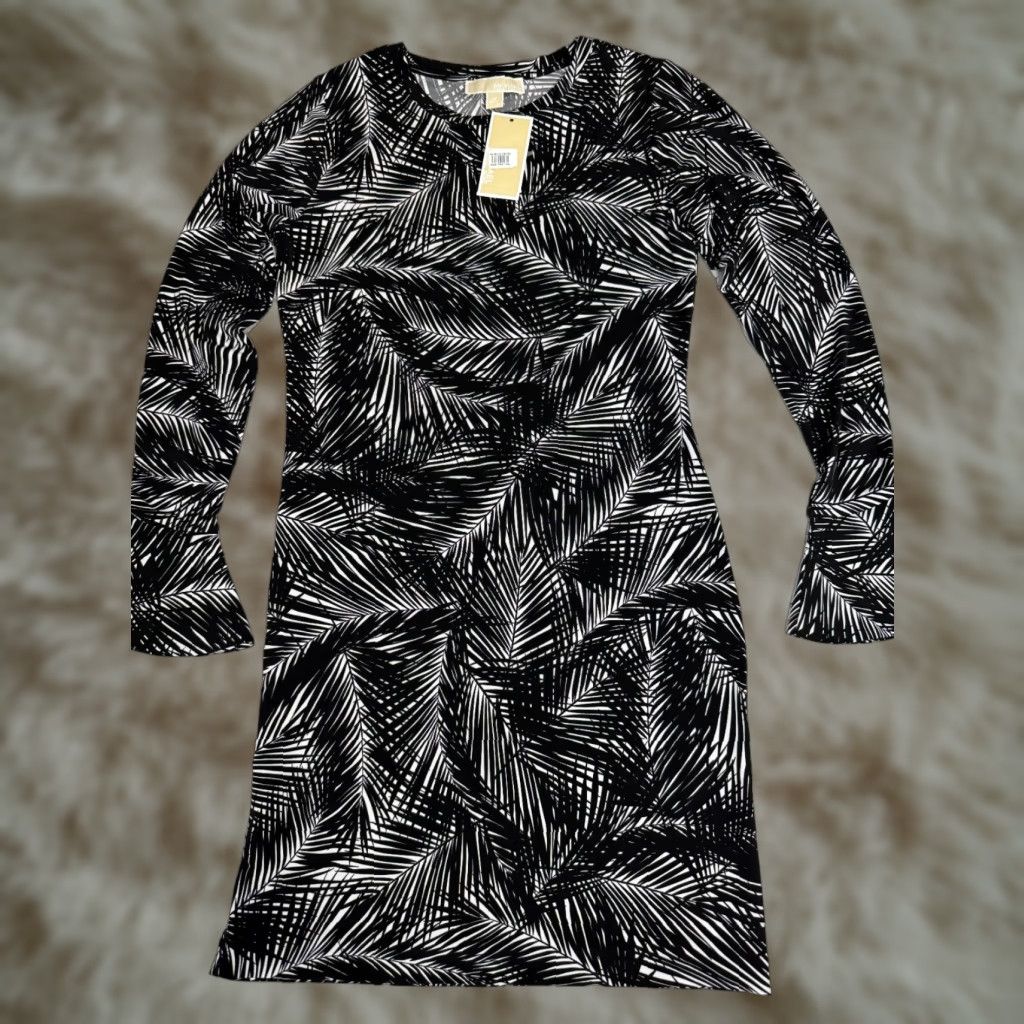 Michael Kors Michael Kors Black White Bodycon Dress Mini Leaves All Over Print Stretch M NWT Dress Womens Small? Size M / US 6-8 / IT 42-44 - 1 Thumbnail