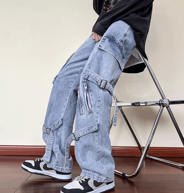 Japanese Brand × Vintage High street men's straight slim fit zippered cargo jeans Size US 32 / EU 48 - 4 Thumbnail