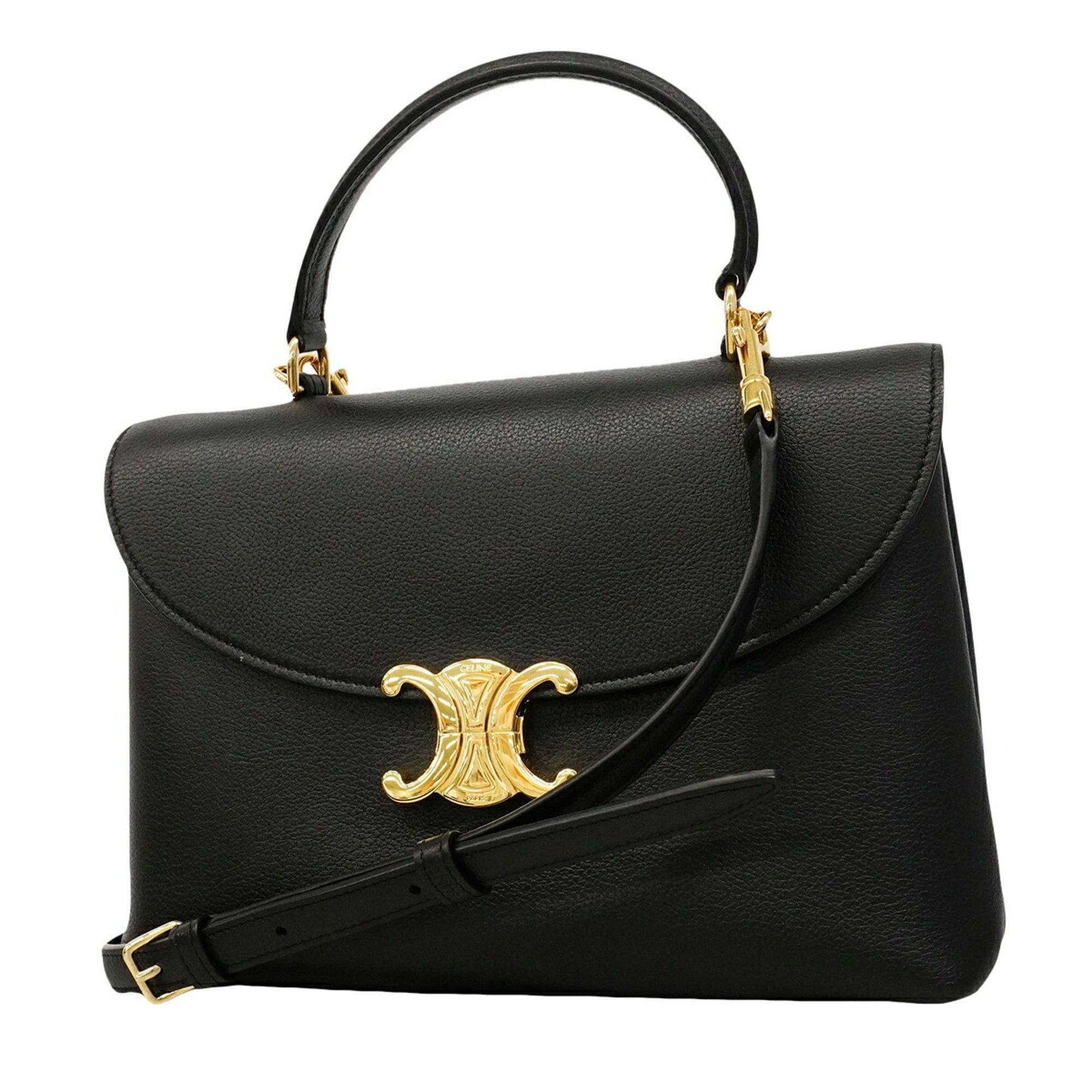 Celine Celine Triomphe Nino handbag, leather, black, 2-way bag for women, P3177895 Size ONE SIZE - 1 Thumbnail