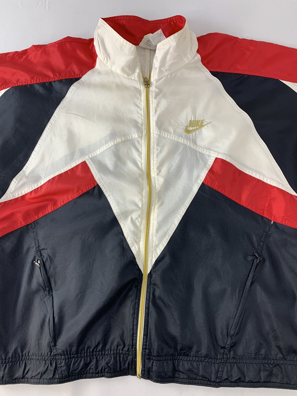 Nike 90s Nike Grey Tag Windbreaker Nylon Jacket Colour Block Size US L / EU 52-54 / 3 - 3 Thumbnail