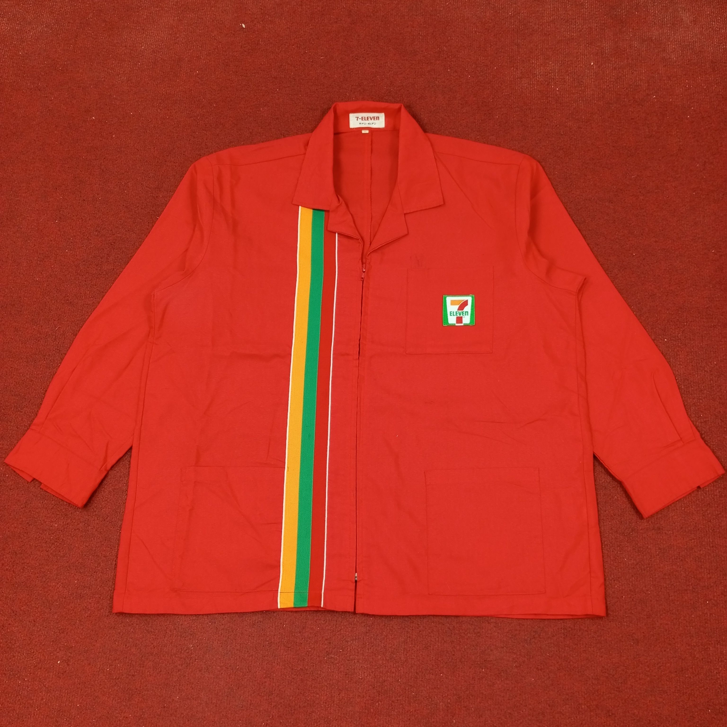 Japanese Brand × Vintage 7 Eleven Workwear Uniform Jacket C219N59 Size US XL / EU 56 / 4 - 1 Thumbnail