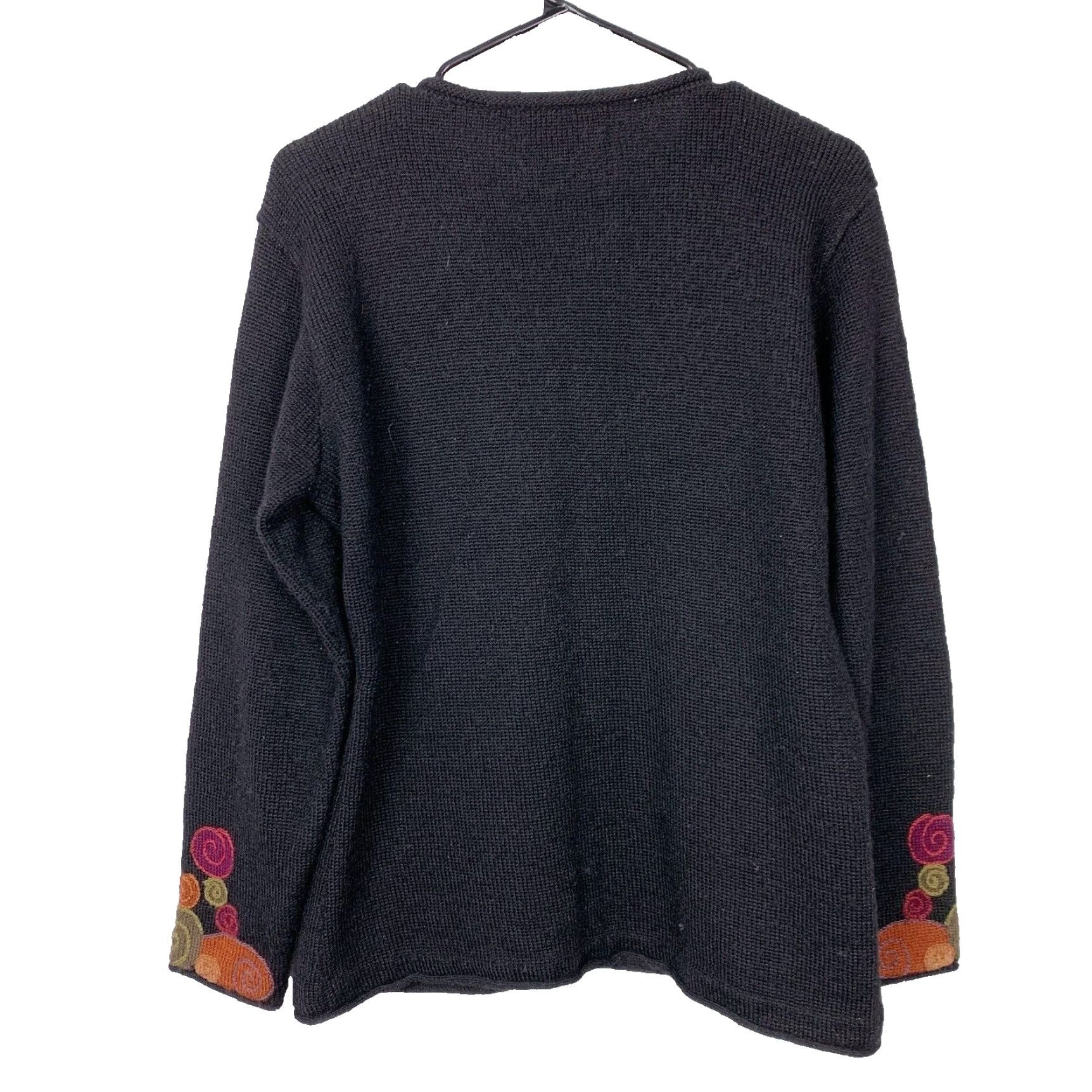 Vintage Invisible World Sweater Cardigan Women M Black Alpaca Wool 100% Medium Size M / US 6-8 / IT 42-44 - 5 Thumbnail