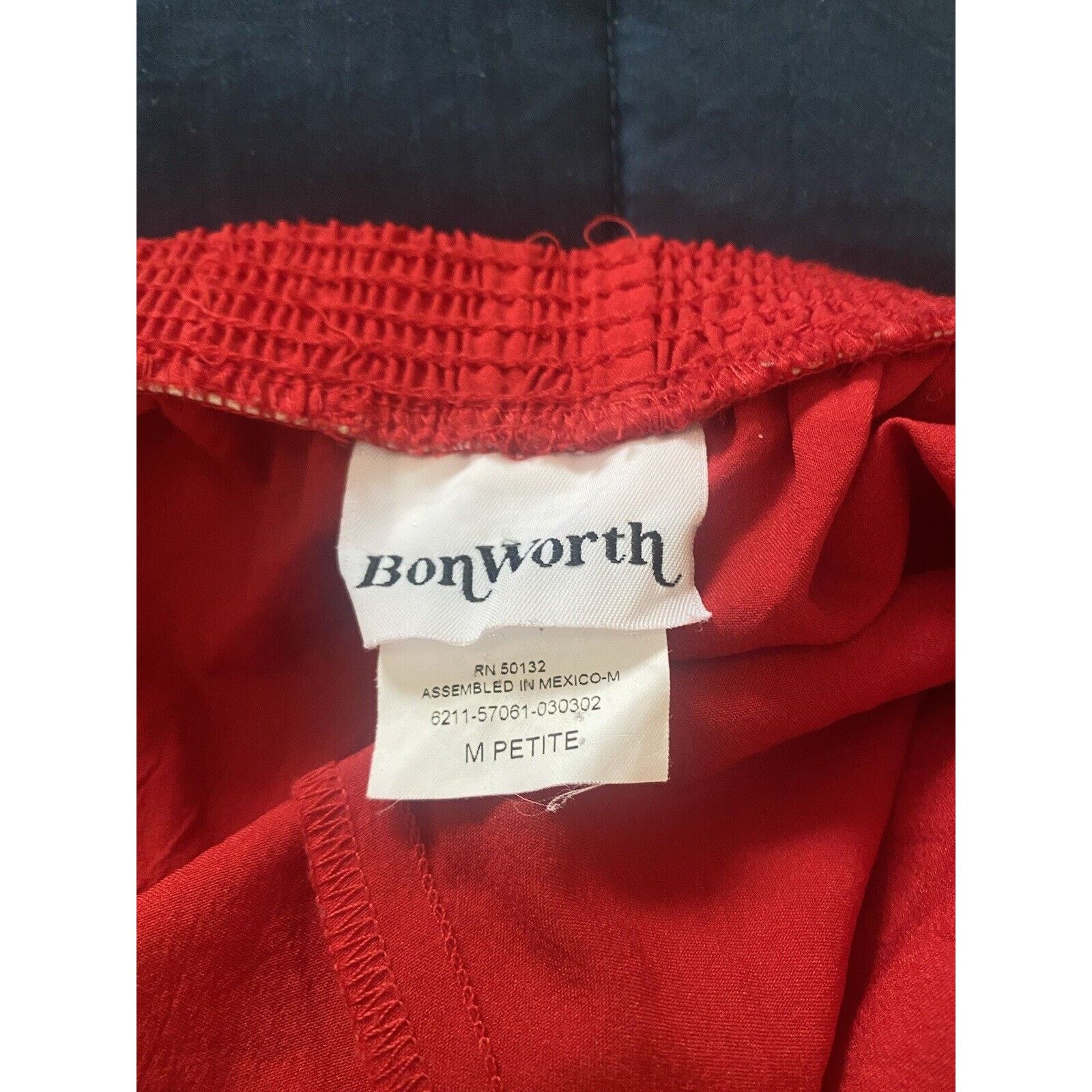 & Other Stories Women's M Petite Red Elastic Waist Capri Pants BonWorth Size 32" / US 10 / IT 46 - 6 Thumbnail