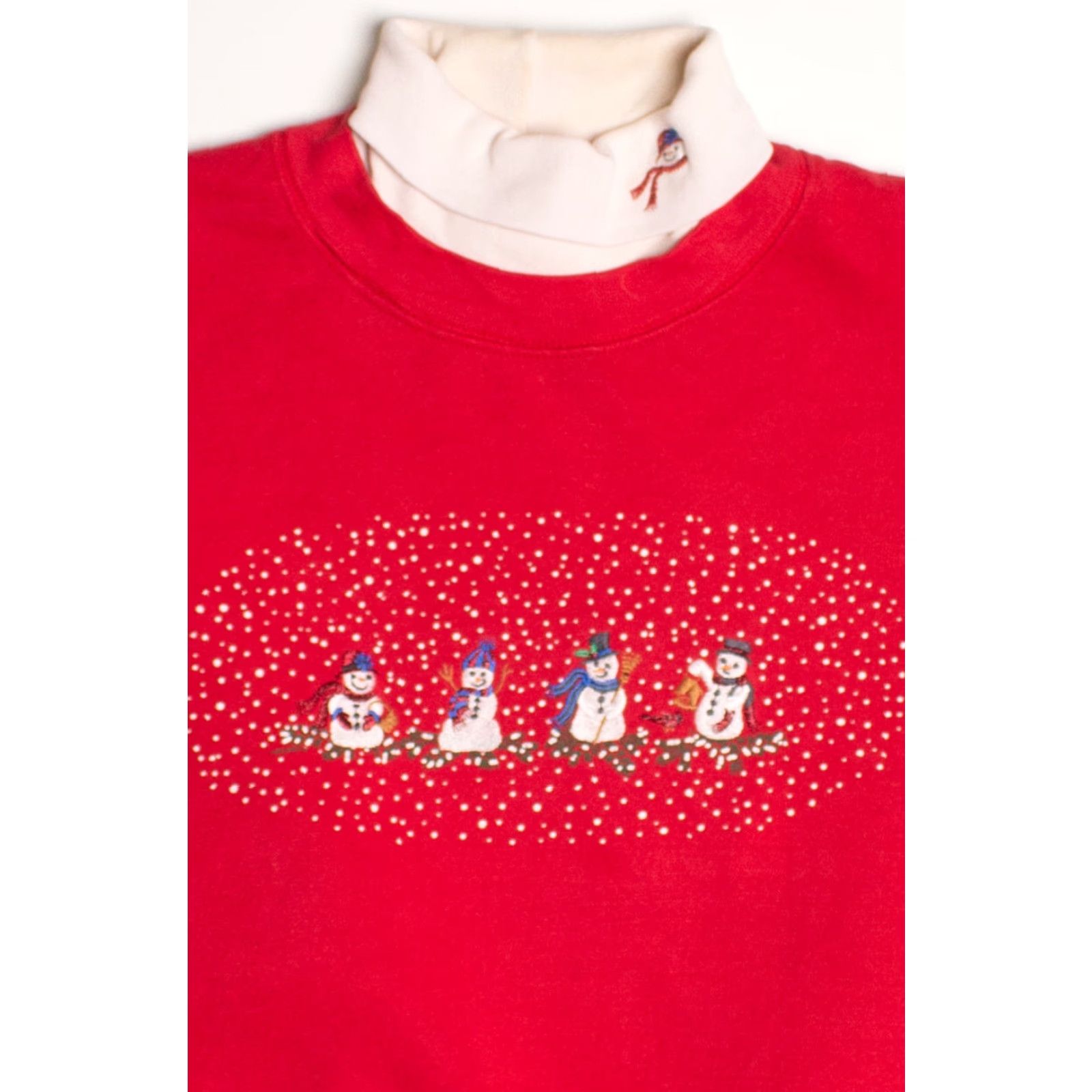 Vintage VINTAGE Artisans Red Ugly Christmas Sweatshirt Large Regular Cotton / Polyester 1990s Christmas Snowmen Mens Womens Size XL/L Images Size L / US 10 / IT 46 - 2 Thumbnail