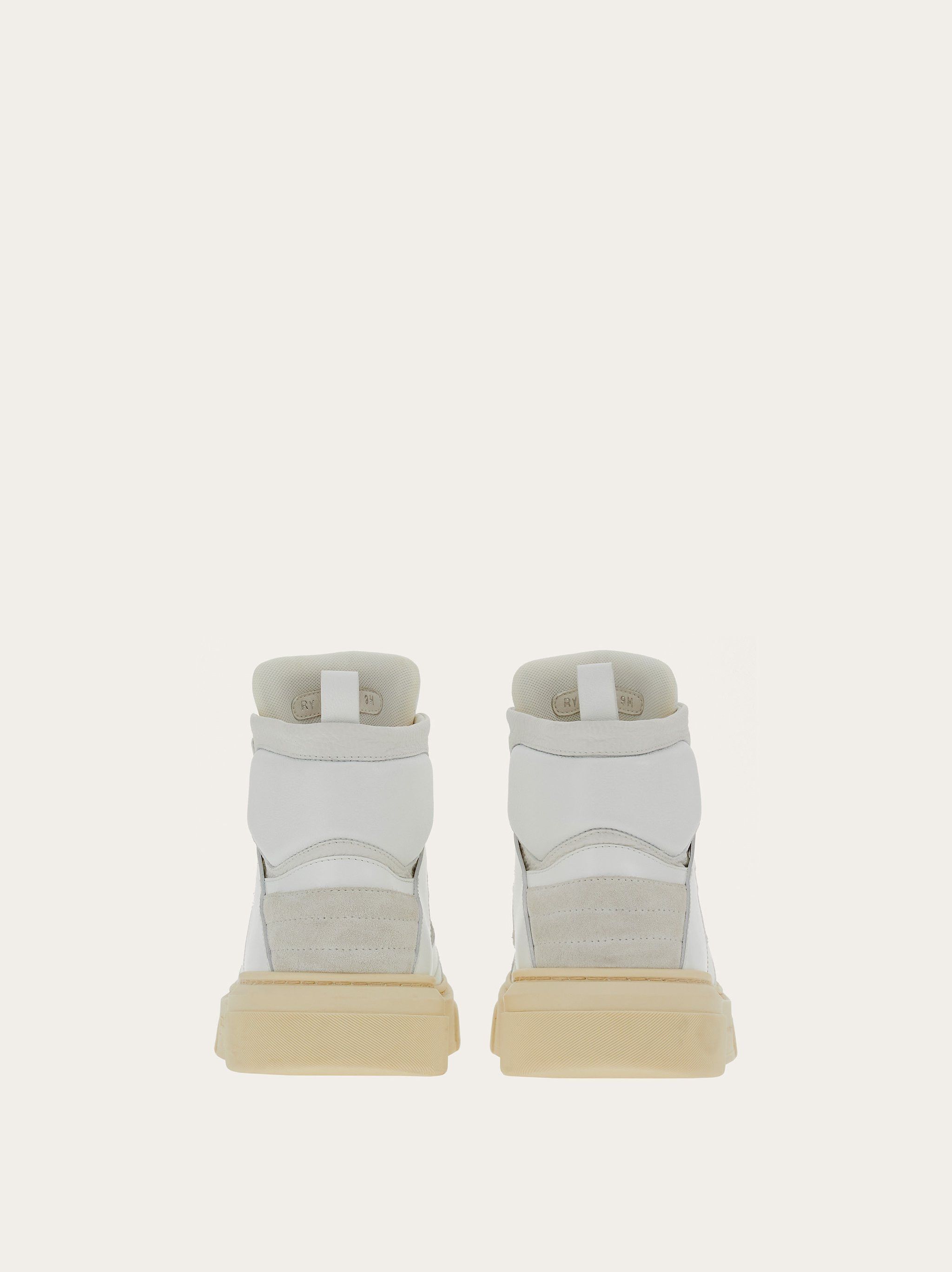 Salvatore Ferragamo o1s1rm0724 Leather Hi-Top Sneakers in White Size US 6 / EU 39 - 4 Thumbnail