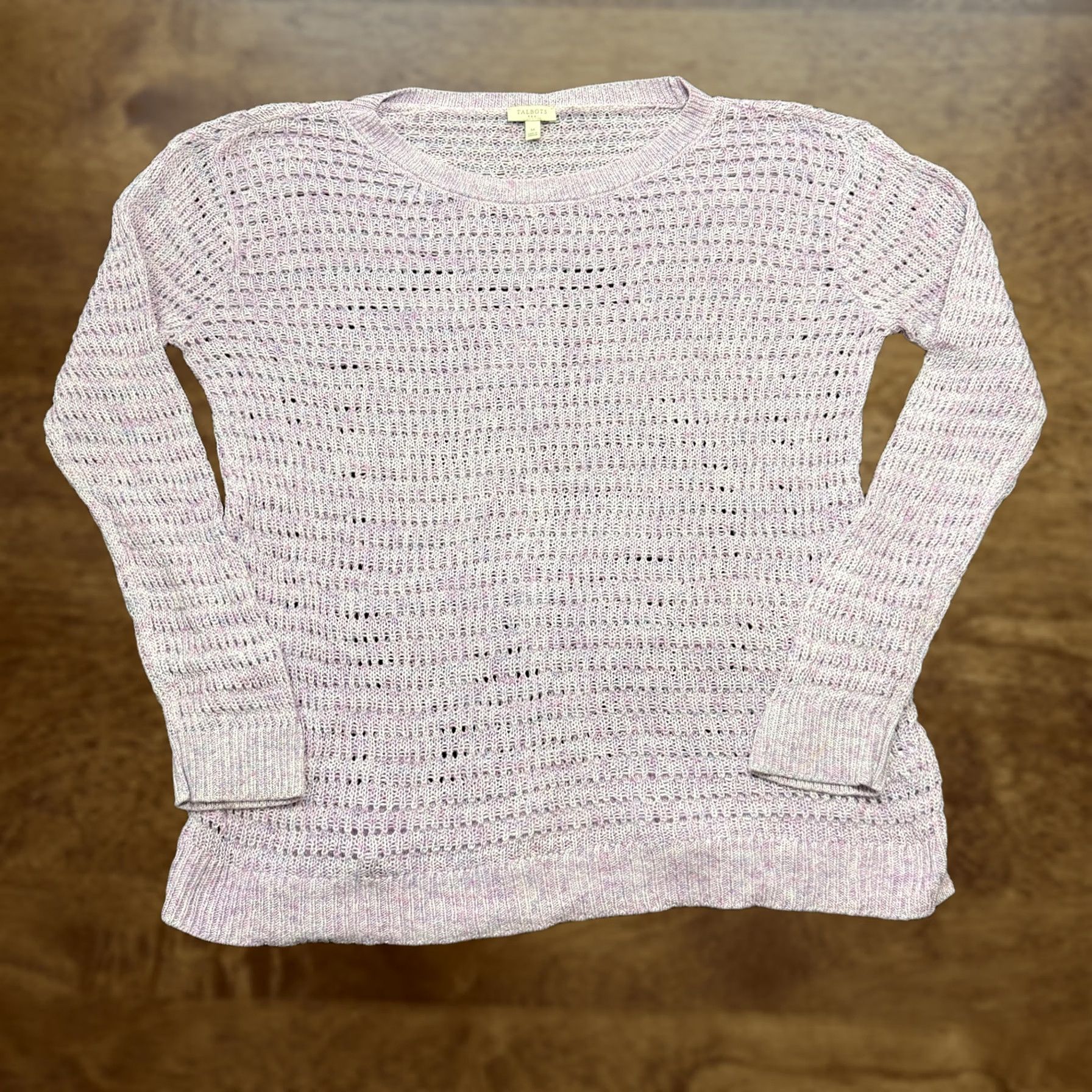 Talbots Talbots Sweater Womens Medium Purple Crew Neck Open-Knit Lightweight Pullover Size M / US 6-8 / IT 42-44 - 1 Thumbnail
