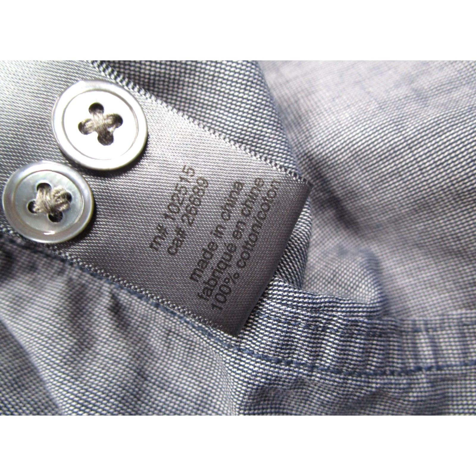 John Varvatos John Varvatos Shirt Mens Large Blue Button Up Long Sleeve Workwear French Cuffs Size US L / EU 52-54 / 3 - 5 Thumbnail