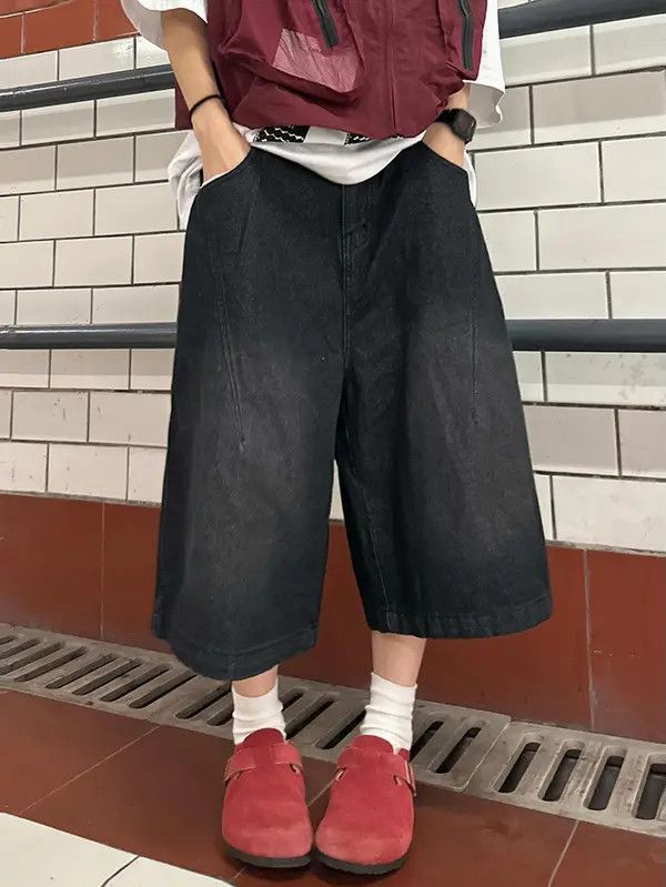 Other Stylish Wide-Leg Denim Shorts - Urban Aesthetic Size US 32 / EU 48 - 3 Thumbnail