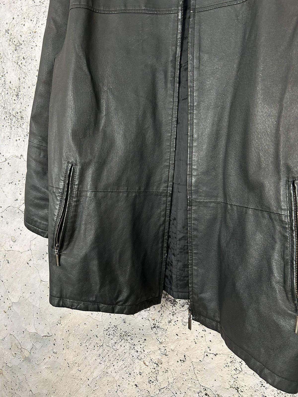 Genuine Leather × Vintage Vintage Genuine Leather Black Jacket Parkas Avant-garde Size US L / EU 52-54 / 3 - 5 Thumbnail