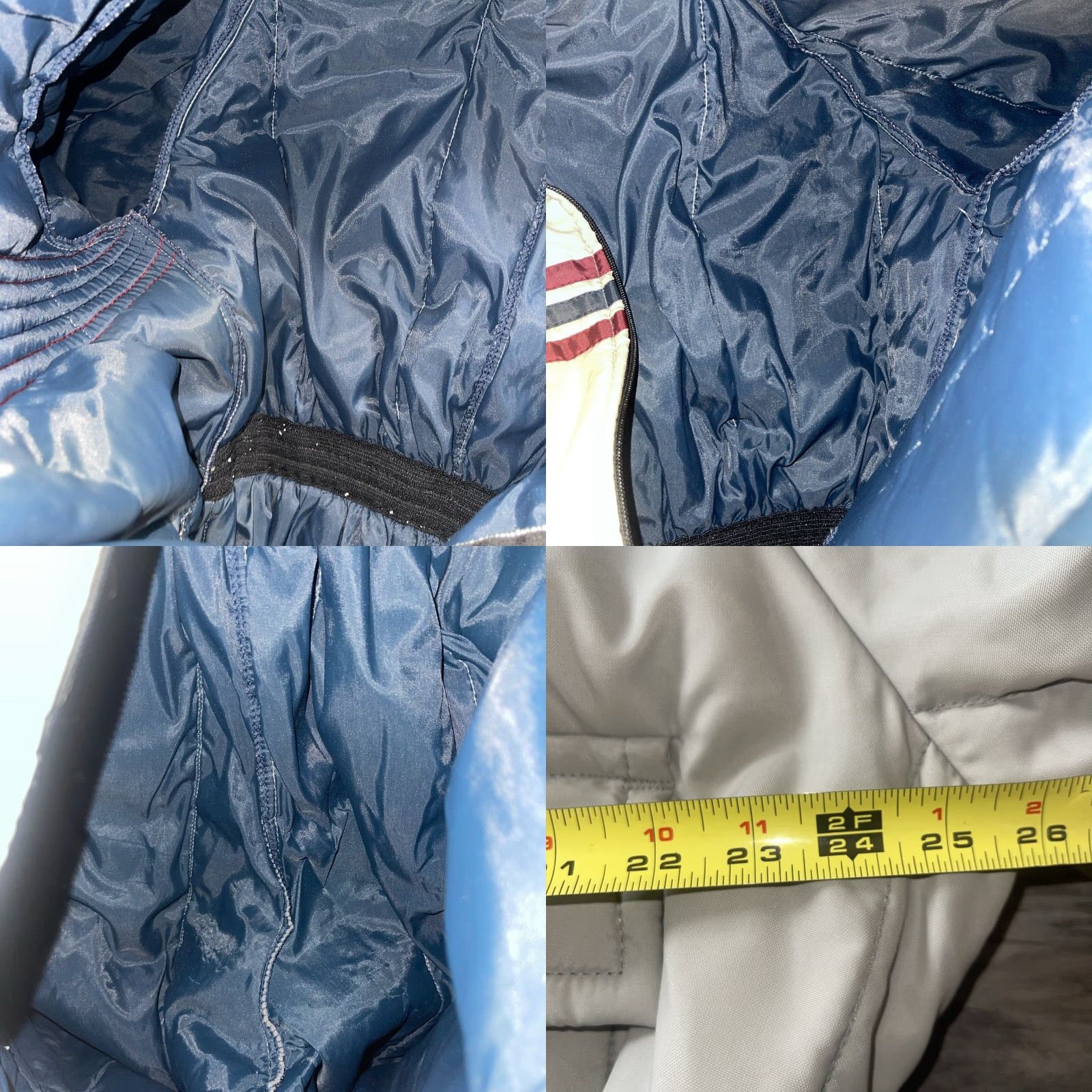 Walls VINTAGE Walls Blizzard Pruf Coveralls Men's XL Gray Striped Nylon Quilted Insulated Weathergear Zip Pockets Zip Legs USA Gru Size US 36 / EU 52 - 9 Thumbnail
