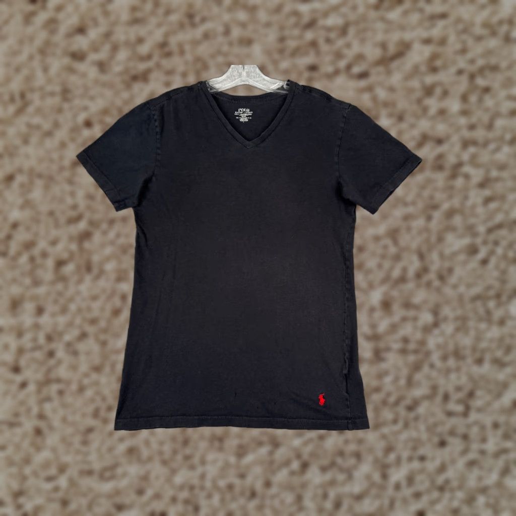 Polo Ralph Lauren Polo Ralph Lauren Sport Shirt Mens Medium Black V-Neck Short Sleeve Slim Fit Cotton Size US M / EU 48-50 / 2 - 1 Thumbnail