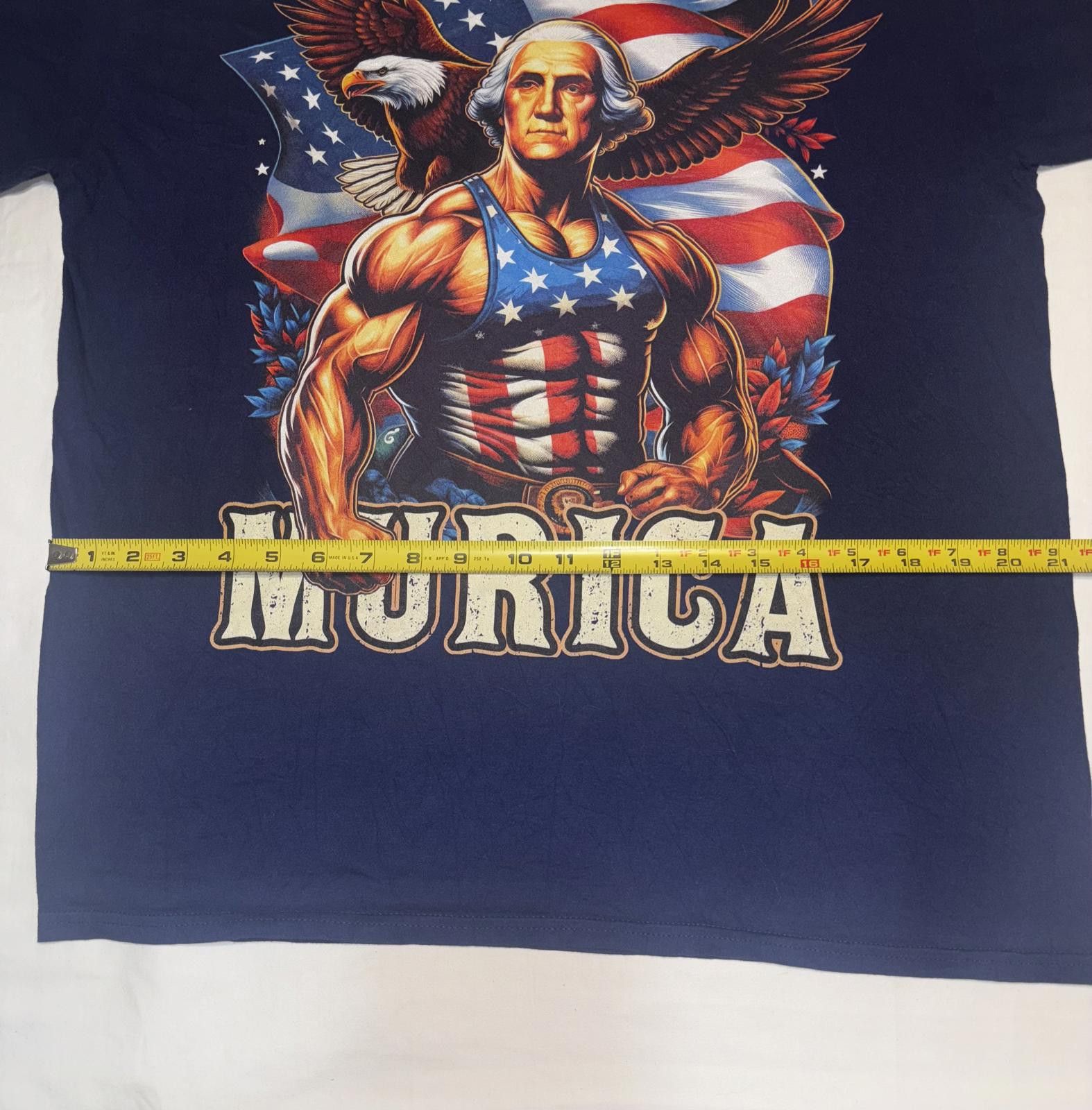Designer Patriotic 'MURICA' Graphic Tee by Port & Company Size US L / EU 52-54 / 3 - 8 Thumbnail