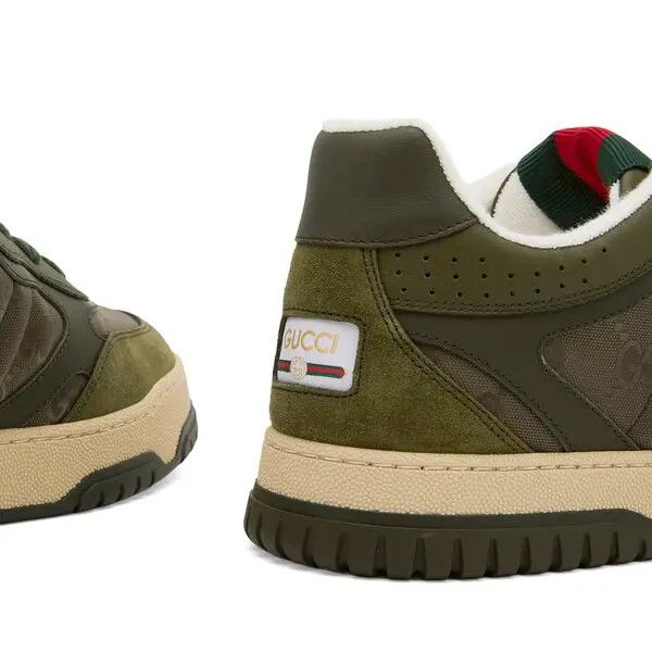 Gucci o1loc1c0326 831661 Men's Gucci Re-Web Sneakers in Green Size US 7.5 / EU 40-41 - 4 Thumbnail