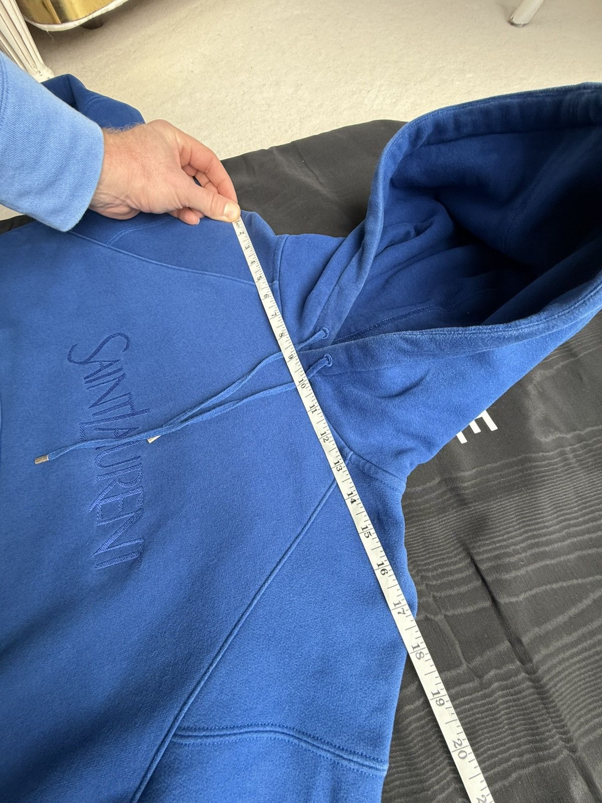 Saint Laurent Paris $1.5k FW23 Saint Laurent logo blue hoodie Grail L Size US L / EU 52-54 / 3 - 8 Thumbnail