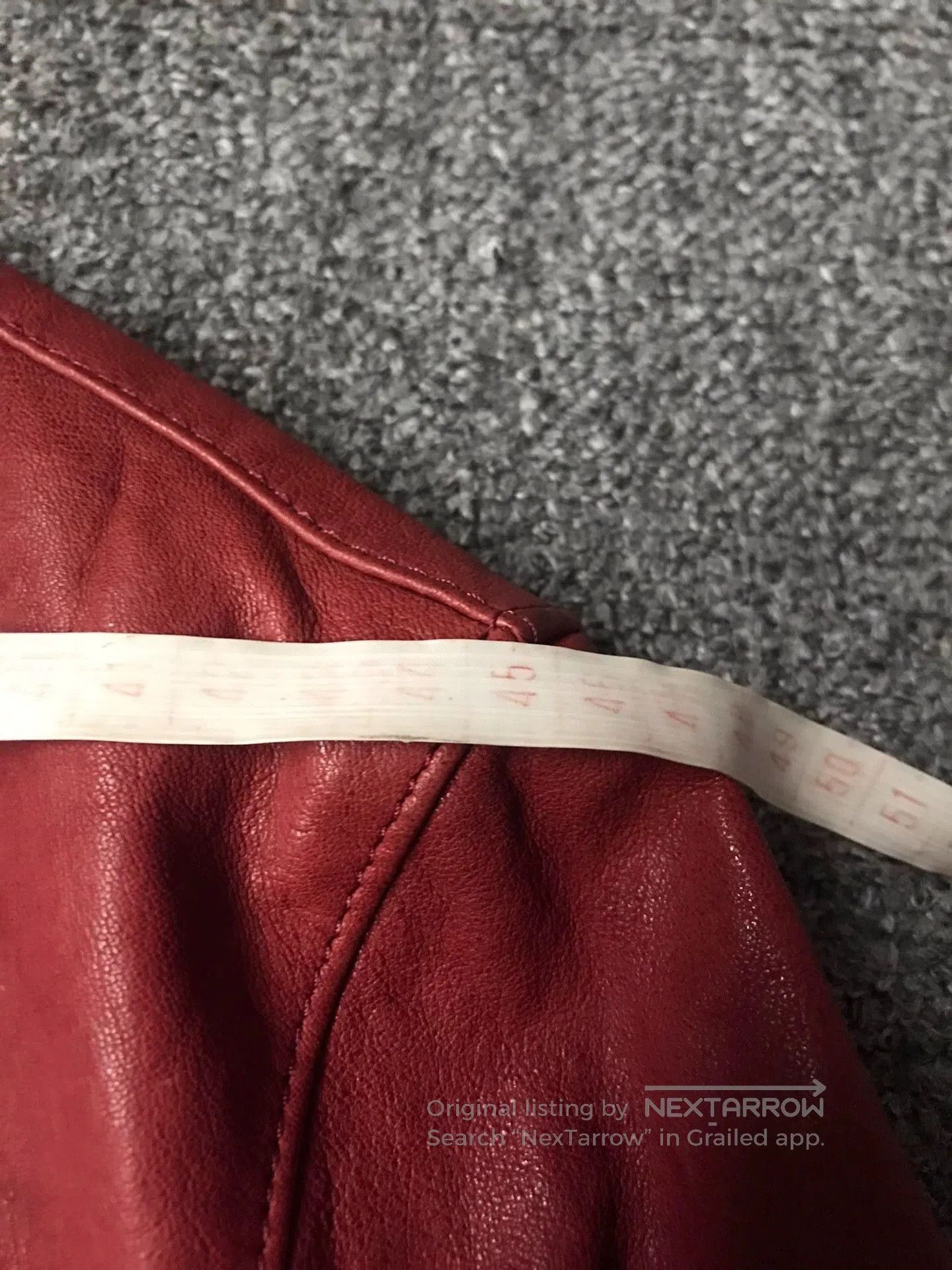 Emporio Armani Red Studded Leather Biker Jacket. Size US M / EU 48-50 / 2 - 7 Thumbnail